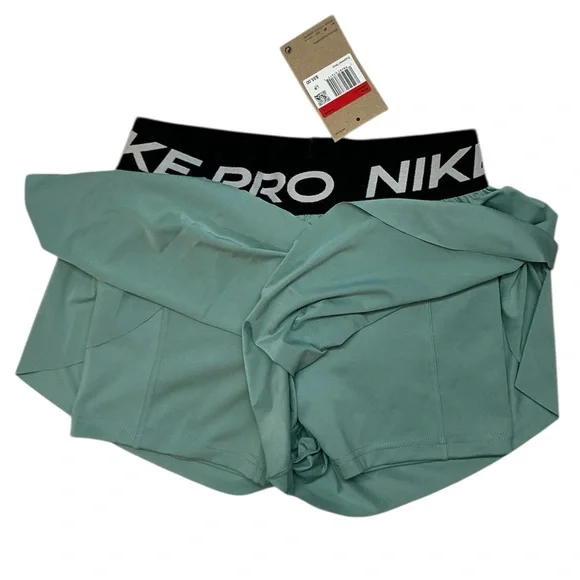NWT**Nike Pro Girl’s Teal Shorts L - Picture 5 of 6